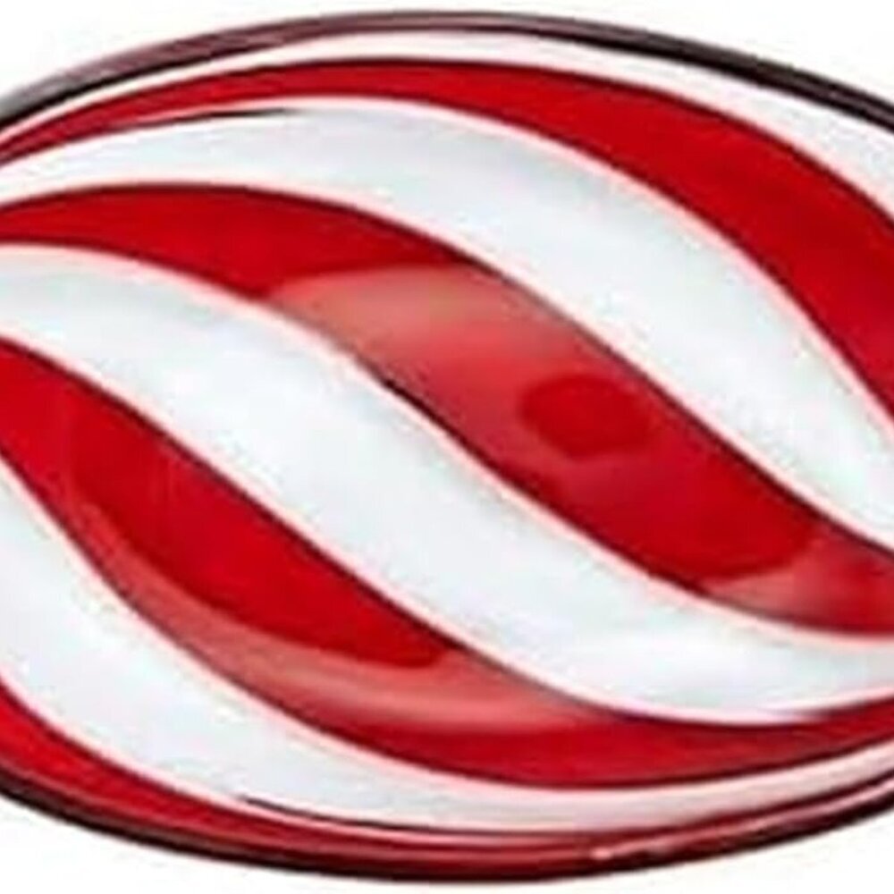 Celebrations by Peppermint Christmas Holiday Twist Glass Candy Dish, 13.75 Inch